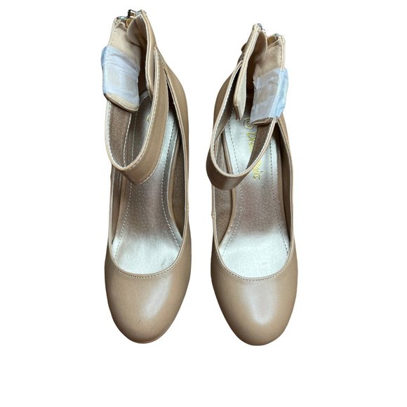 Dream Paris Tan Patent Leather Wedges Size 6 - Picture 2 of 3